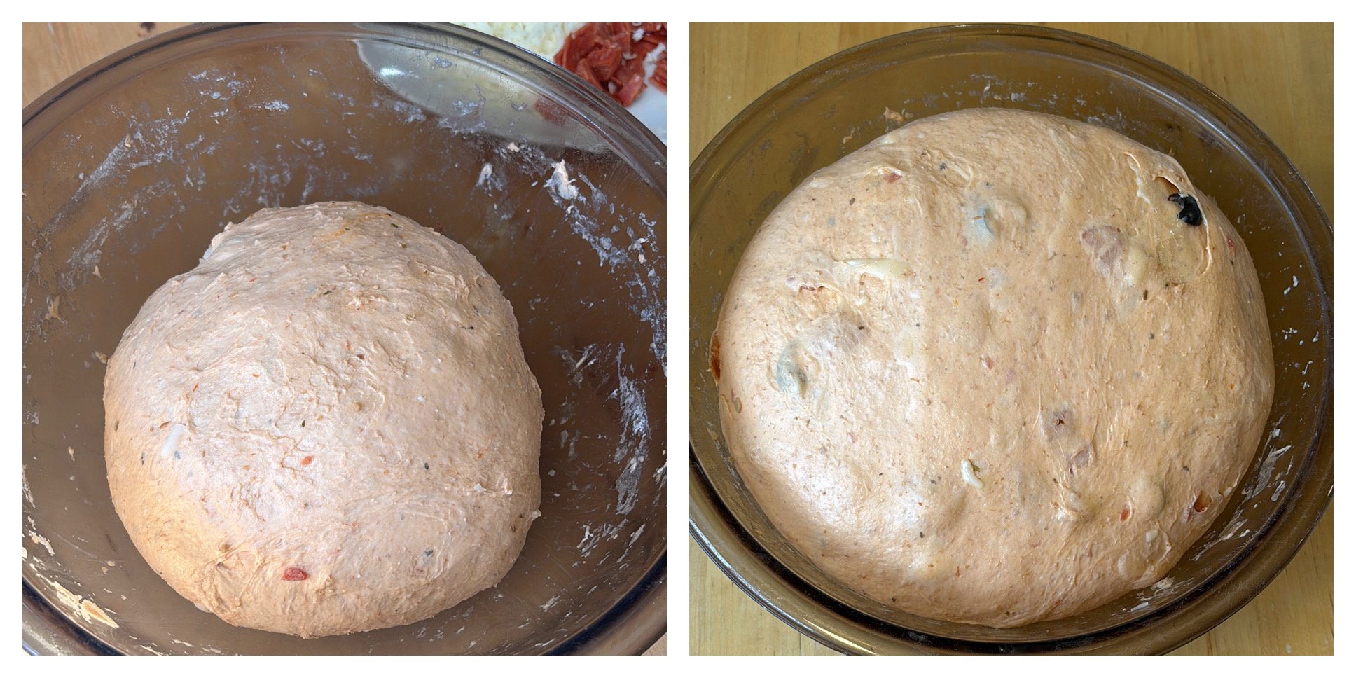 pizza sourdough bread recipe Bulk Fermentation dough done vs. not done