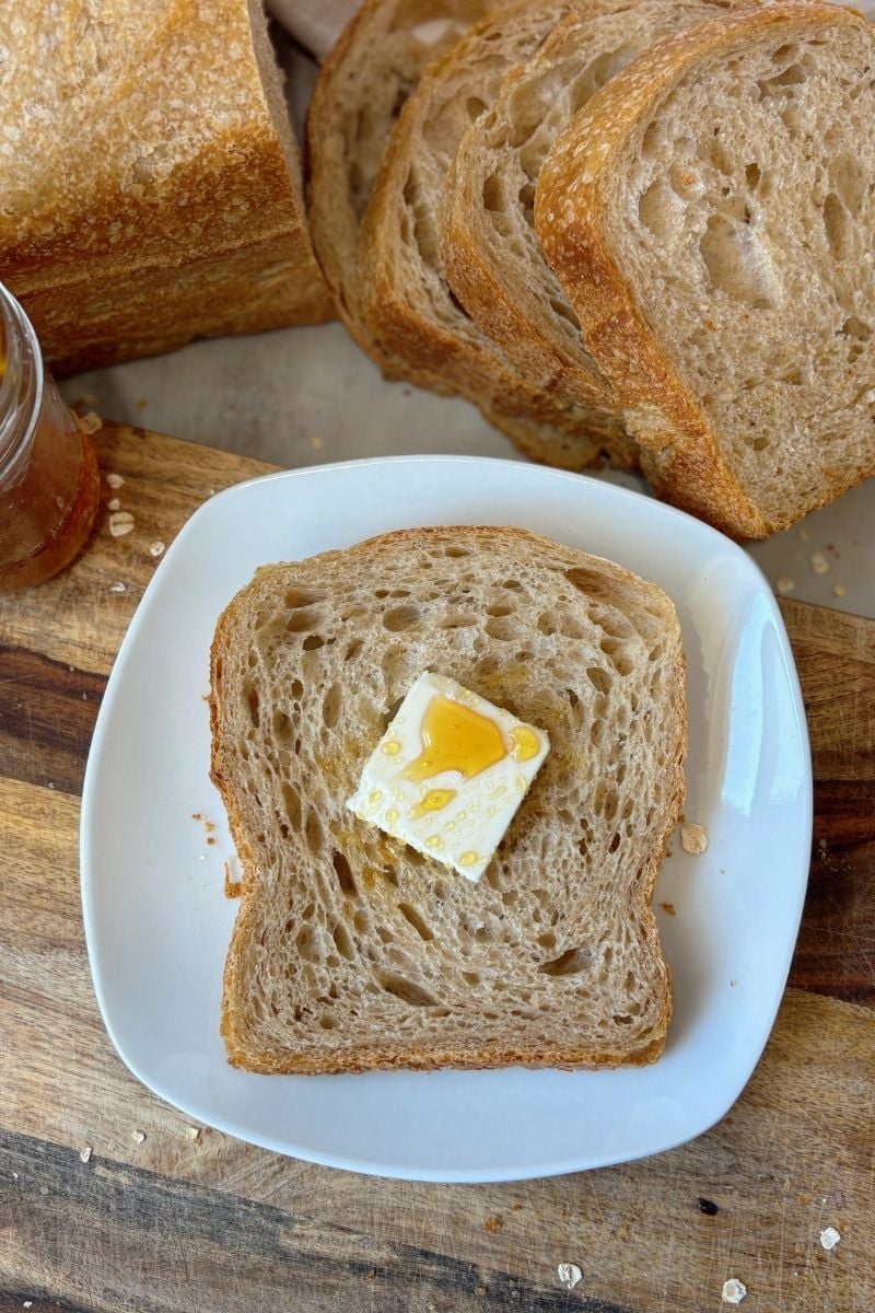 Honey Wheat Sourdough Sandwich Bread