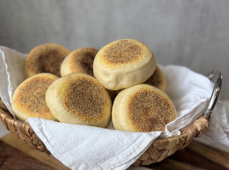 Protein Sourdough English Muffins (No Protein Powder!)