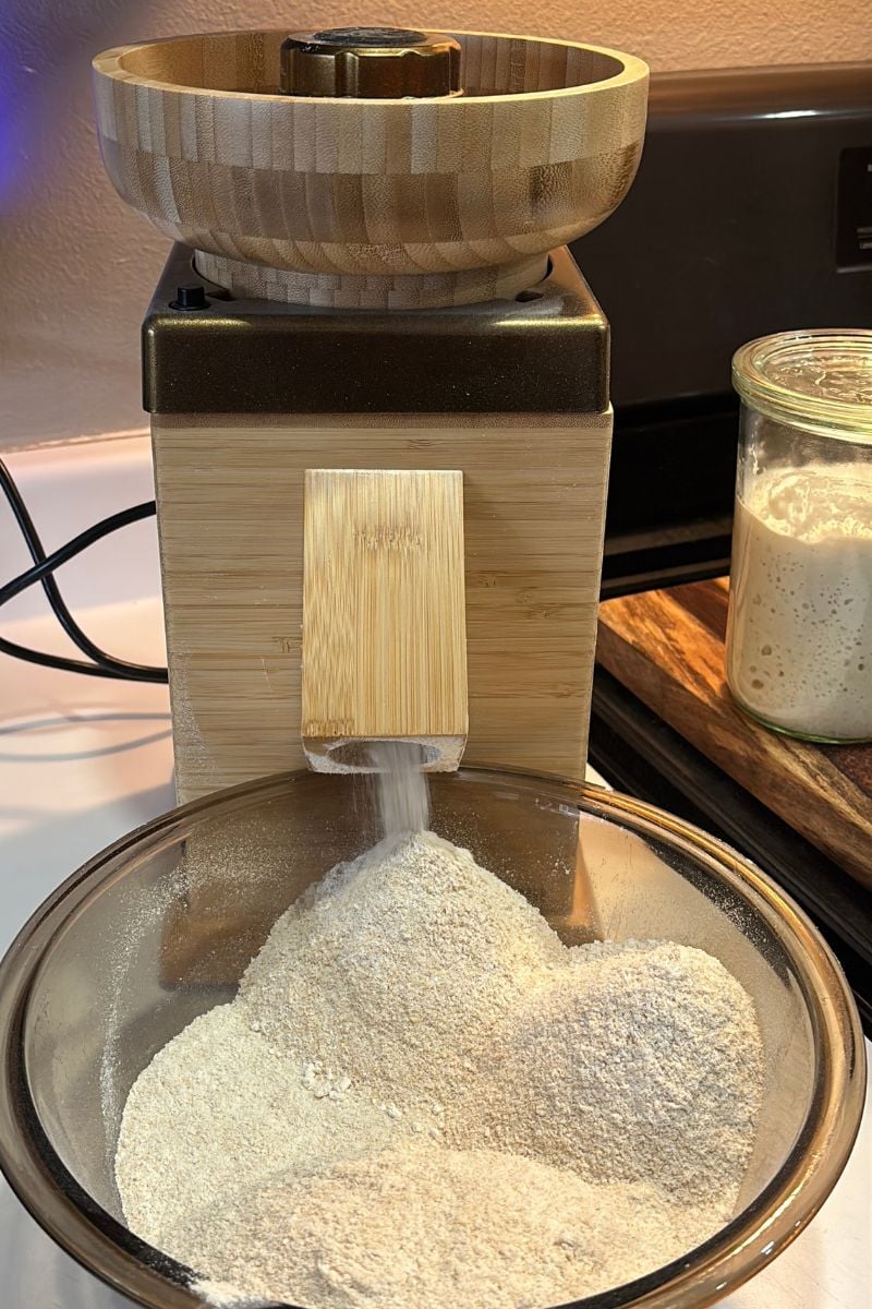 Nutrimill harvest grain mill milling flour