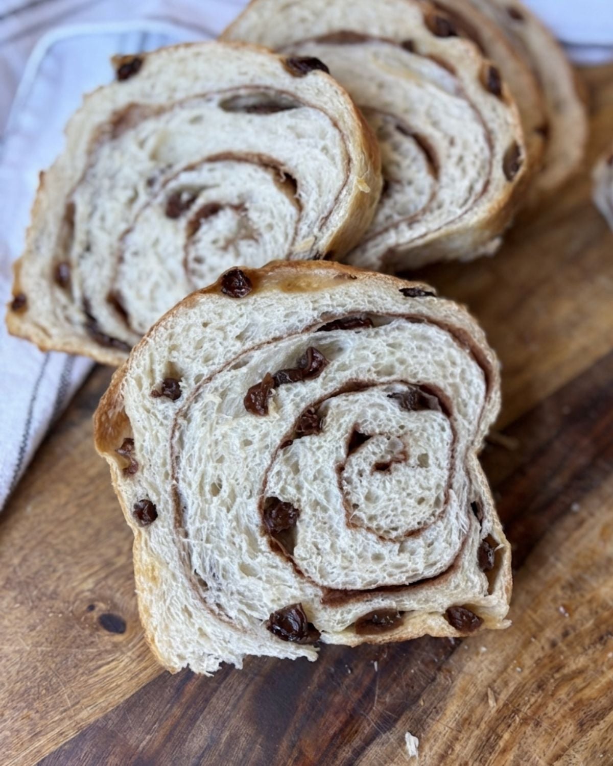 Soft Sourdough Cinnamon Raisin Swirl Bread