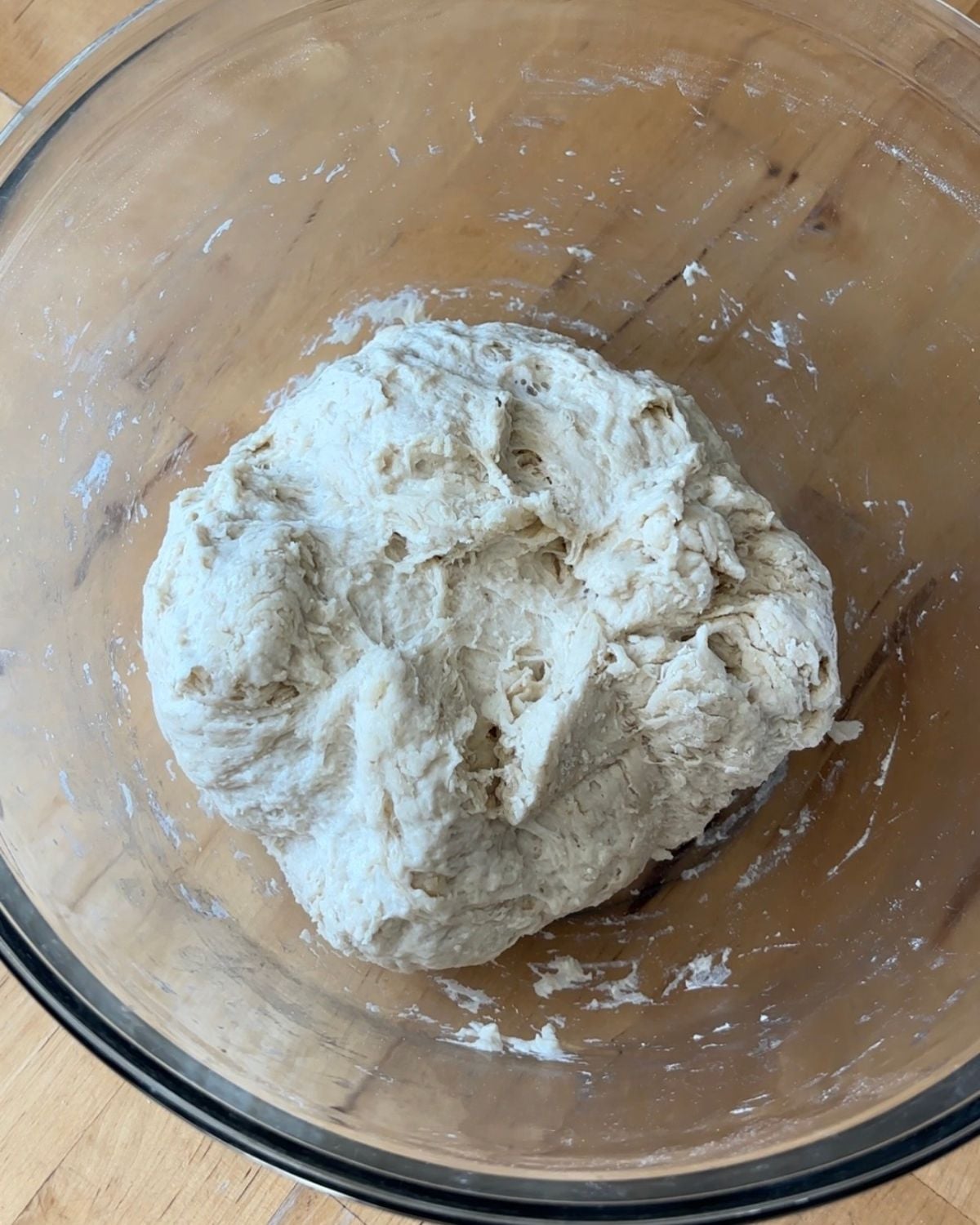 example of shaggy sourdough dough